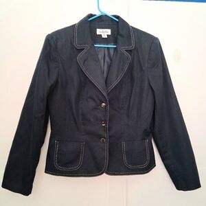 +3🛍Isabella Women's Classic Navy Blazer with White Stitching